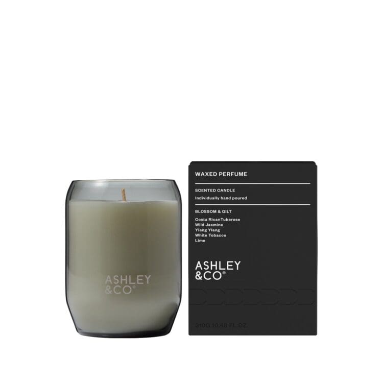 ashley & co waxed perfume blossom & gilt scented candle