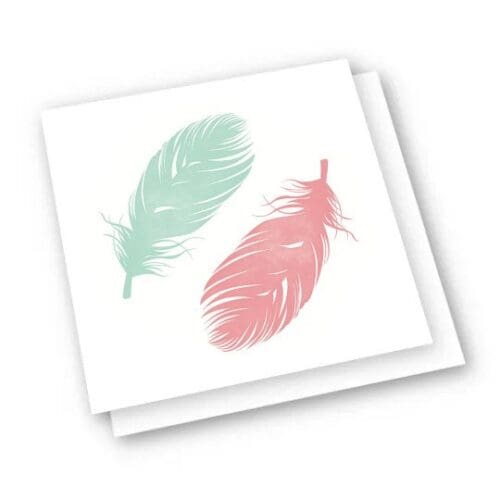 Square Card - Feathers