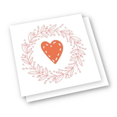 Square Card - Heart Wreath
