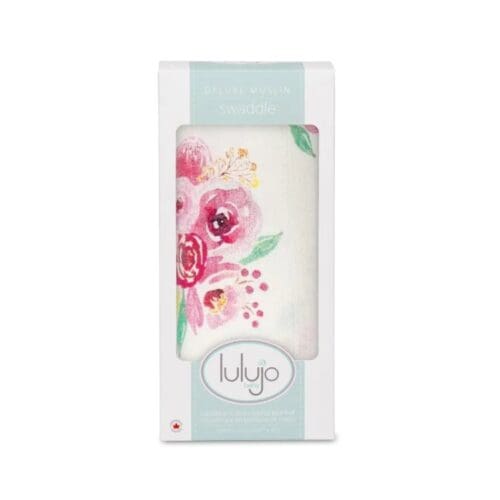 lulujo bamboo baby swaddle blanket posies