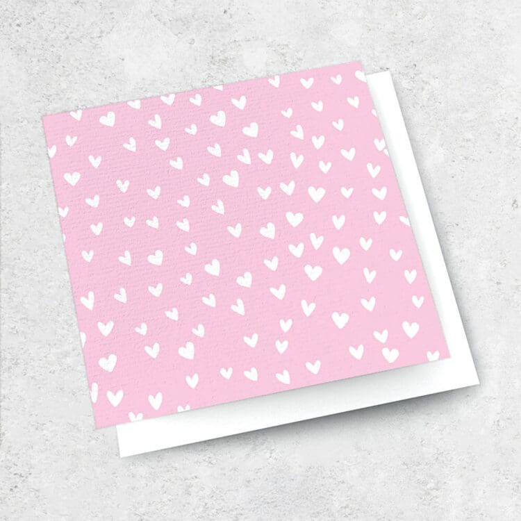 Mini Card - Pink Hearts