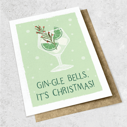 Large Card - Gin-gle bells, it's Christmas