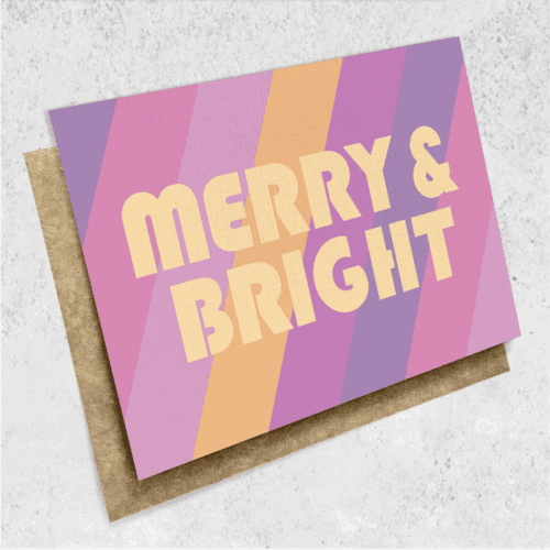 Large Christmas Card - Merry & Bright
