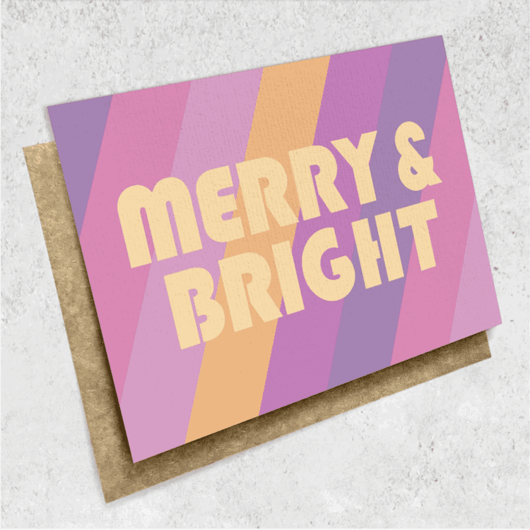 Large Christmas Card - Merry & Bright