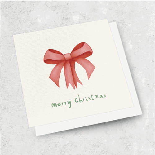 Mini Christmas Card - Red Bow