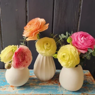 Mini vase trio, www.thelostflowershed.co.nz #silverdaleboutiqueflowershop #orewaflorist #whangaparaoaflorist #hibiscuscoastnz #hibiscuscoastflorist #millwaterflorist #redbeachflorist ph 0800 700 987.